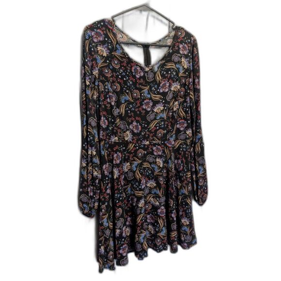 Dark Romance Paisley Floral Boho L/S Above Knee Dress Sz Small Whimsygoth Garden - Picture 2 of 5